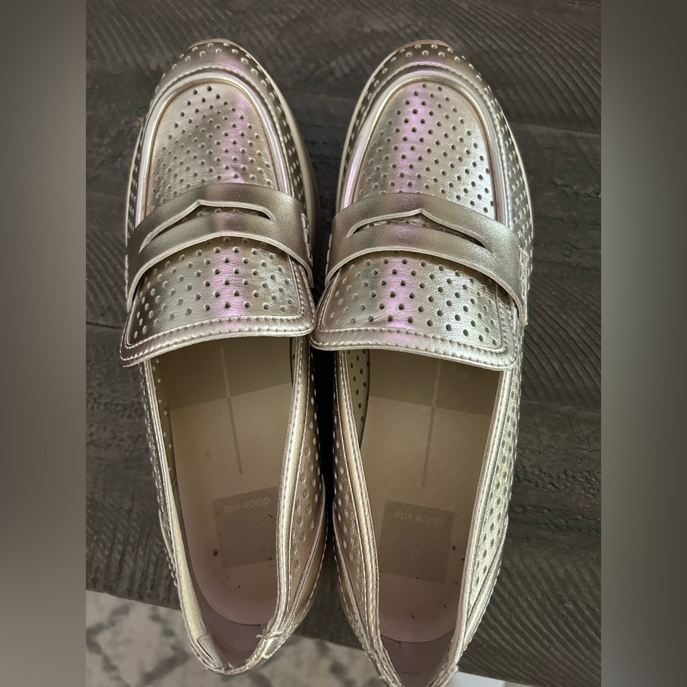 Dolce Vita Iridescent Gold Loafers